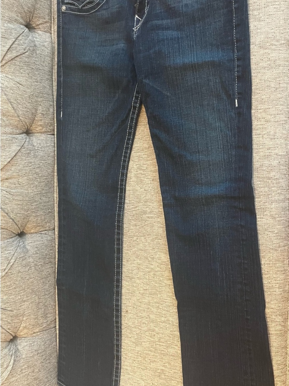 True Religion Women's Dark Blue Straight Leg Jeans
